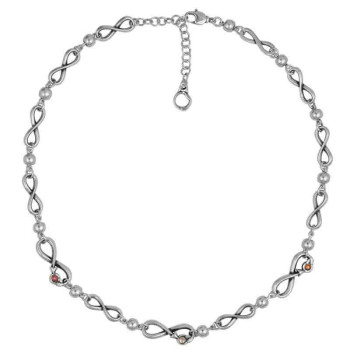 Infinity Glieder Halskette Rosa Kristalle