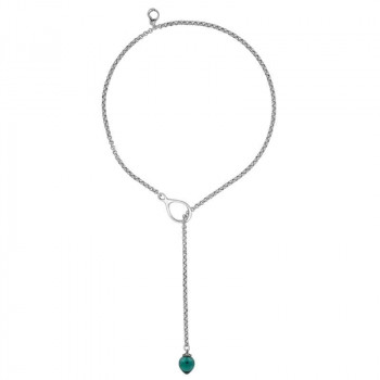 Necktie Necklace Turquoise Ball Pearl
