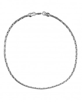 Lange Silber Halskette mit einem Anhänger aus Murano Kristall