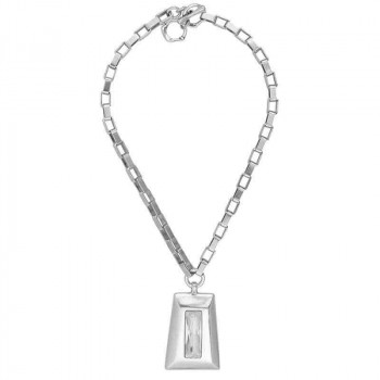 Necklace chain large transparent pendant