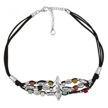 Collar Corto Cuentas Multicolores