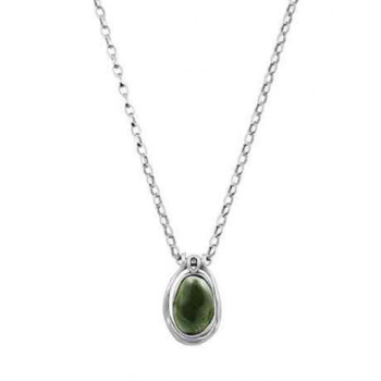 Sautoir Pendentif Cristal Gris-Vert