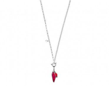 Pink-Reddish Crystal Pendant Necklace