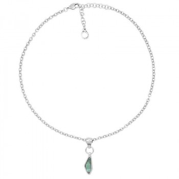 Short Chain Necklace Turquoise Pendant