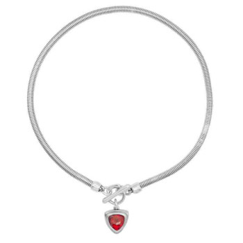 Collier Pendentif Cristal Triangle Rouge