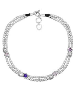 Doppelreihige Perlenkette Blaues Swarovski Kristall