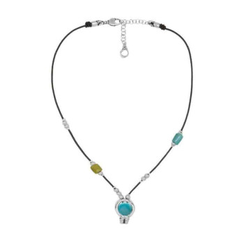 Collar Corto de Cuero – Murano Cristal