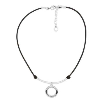 Collier cuir pendentif circulaire