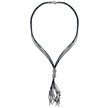 Collier Boho Cuir Colgantes Cuentas