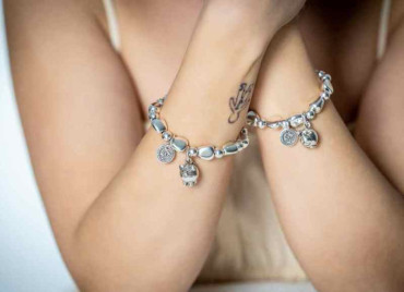 Bracelet Argent Pendentif Chat & Chien