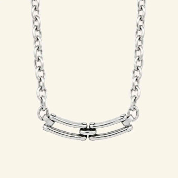 Chain Necklace Rectangle Links Pendants