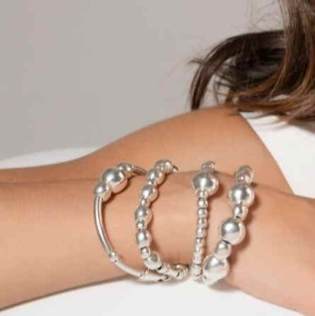 Bracelets Perles Boules Argent Ciclon