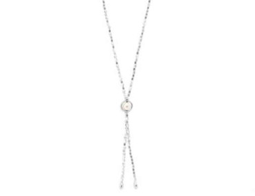 Collar Lariat Perlas Plata
