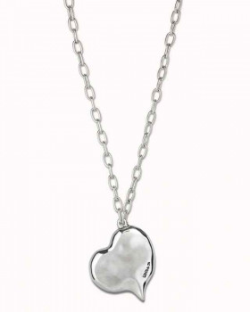 Silver Chain Necklace Heart Pendant