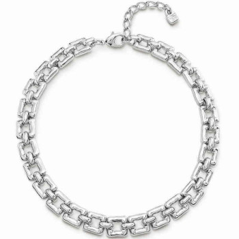 Collier argent chaine liens carres