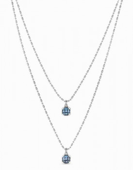 Collier Argent Deux Larmes Cristal