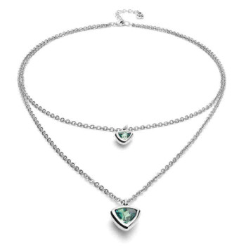 Collier double rang cristal vert