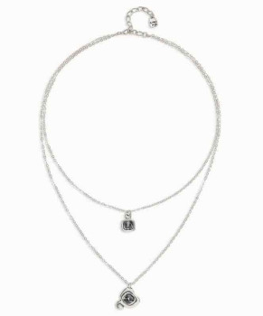 Collar cristal negro doble hebra