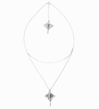 Stingray Pendant Silver Necklace