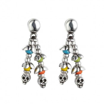 Pendientes craneos multicolores