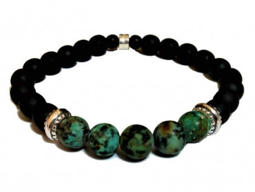 Bracelet Perles Céramique Vert