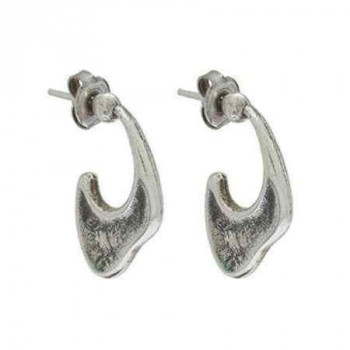 Round Silver Ear Studs