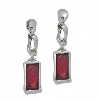 Pendientes Rectangular Cristal Marron