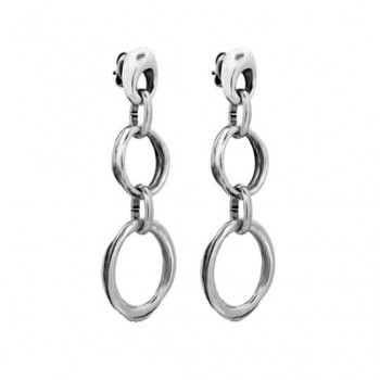 Double Ring Silver Earrings