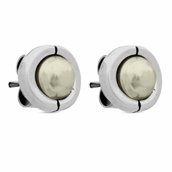 Pendientes stud redondo nacar