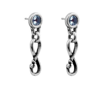Infinity-Ohrringe blauer Kristall