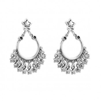 Pendientes Chandelier Colgante Estrella Blanca