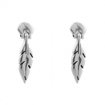 Silver feather earrings