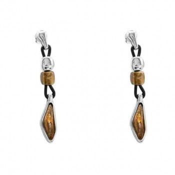 Pendientes piel cristal color camel