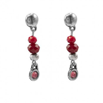 Boucles d'oreilles perles cristal rouges