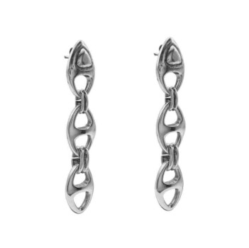 Boucles d'oreilles argent chaîne maillons