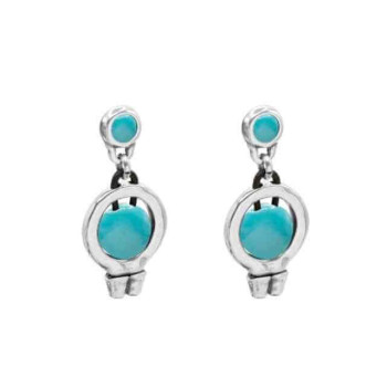 Blue Murano glass circle earrings