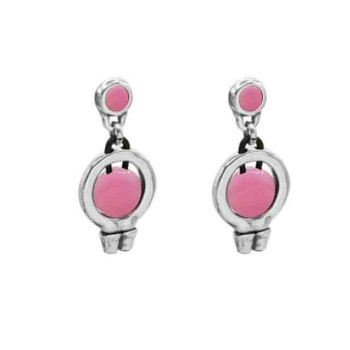 Pink Murano glass circle earrings