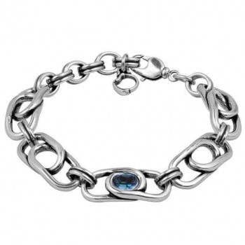 Chain Link Bracelet Blue Swarovski Crystal