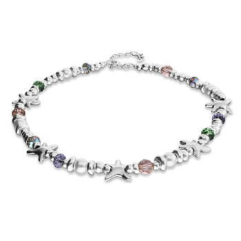 Collier Court Argenté Étoile Mer