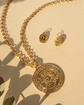 Aztec Gold Chain Necklace