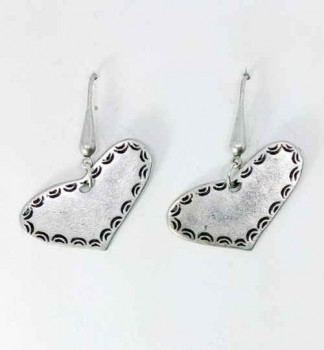 Pendientes Forma Corazon Plata