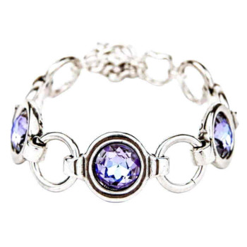 Bracelet Chaine Cristaux Lilas