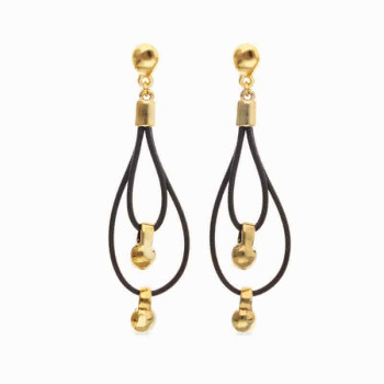 Lange Braune Lasso Lederohrringe