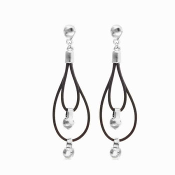 Lange Braune Lederohrringe