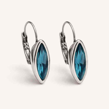 Klappverschluss Ohrhänger Kristall Blau