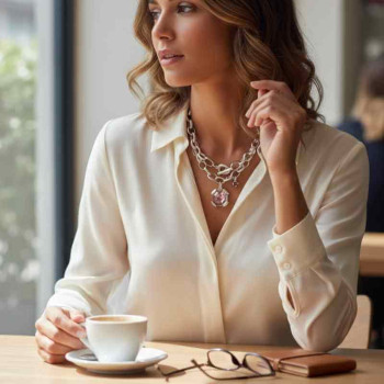 Pink Crystal Pendant Necklace