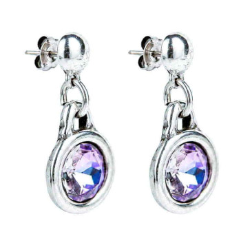 Pendientes colgantes cristal Swarovski morado