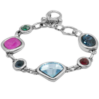 Buntes Kristallperlen-Kettenarmband