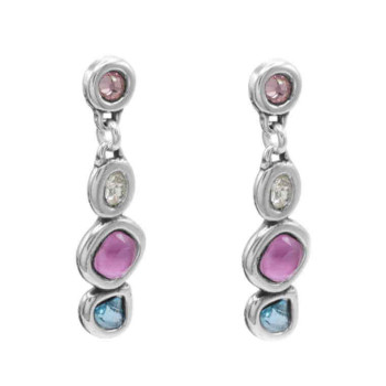 Boucles d'oreilles pendantes en cristal vert