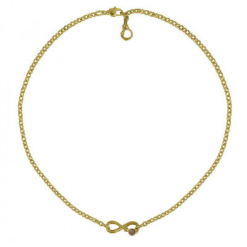 Gold Chain Necklace Eternity Charm